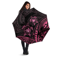 Pink Black Polynesia Floral Sea Turtle Umbrella LT14 - Polynesian Pride