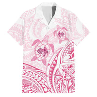Pink White Polynesia Floral Sea Turtle Family Matching Mermaid Dress and Hawaiian Shirt - Polynesian Pride