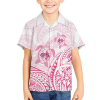 Pink White Polynesia Floral Sea Turtle Family Matching Mermaid Dress and Hawaiian Shirt - Polynesian Pride