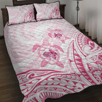 Pink White Polynesia Floral Sea Turtle Quilt Bed Set LT14 White - Polynesian Pride