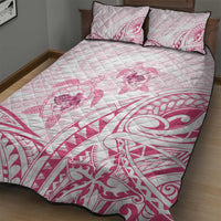 Pink White Polynesia Floral Sea Turtle Quilt Bed Set LT14 - Polynesian Pride