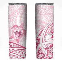 Pink White Polynesia Floral Sea Turtle Skinny Tumbler LT14 White - Polynesian Pride