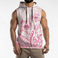 Pink White Polynesia Floral Sea Turtle Sleeveless Hoodie LT14 - Polynesian Pride