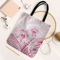 Pink White Polynesia Floral Sea Turtle Tote Bag - Polynesian Pride
