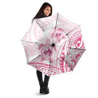 Pink White Polynesia Floral Sea Turtle Umbrella LT14 - Polynesian Pride