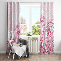 Pink White Polynesia Floral Sea Turtle Window Curtain - Polynesian Pride
