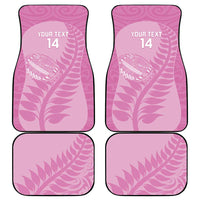Custom New Zealand Silver Fern Rugby 2025 Car Mats All Black Aotearoa Maori Pink