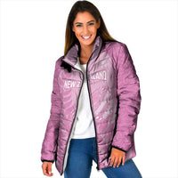 Custom New Zealand Silver Fern Rugby 2025 Padded Jacket All Black Aotearoa Maori Pink - Polynesian Pride