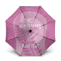 Custom New Zealand Silver Fern Rugby 2025 Umbrella All Black Aotearoa Maori Pink - Polynesian Pride