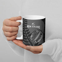 Custom New Zealand Silver Fern Rugby 2025 Ceramic Mug Go Champions Aotearoa Maori Black - Polynesian Pride