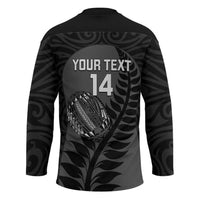 Custom New Zealand Silver Fern Rugby 2025 Hockey Jersey Go Champions Aotearoa Maori Black - Polynesian Pride
