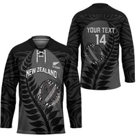 Custom New Zealand Silver Fern Rugby 2025 Hockey Jersey Go Champions Aotearoa Maori Black - Polynesian Pride