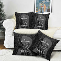 Custom New Zealand Silver Fern Rugby 2025 Pillow Cover Go Champions Aotearoa Maori Black - Polynesian Pride
