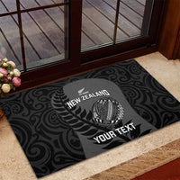 Custom New Zealand Silver Fern Rugby 2025 Rubber Doormat Go Champions Aotearoa Maori Black
