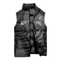 Custom New Zealand Silver Fern Rugby 2025 Sleeveless Puffer Jacket Go Champions Aotearoa Maori Black - Polynesian Pride