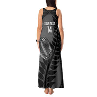 Custom New Zealand Silver Fern Rugby 2025 Tank Maxi Dress Go Champions Aotearoa Maori Black