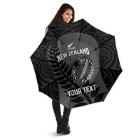 Custom New Zealand Silver Fern Rugby 2025 Umbrella Go Champions Aotearoa Maori Black - Polynesian Pride