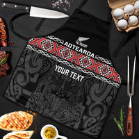 Custom New Zealand Silver Fern Rugby Apron All Black Maori Taniko Pattern - Polynesian Pride