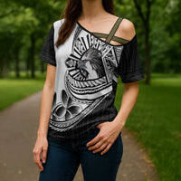Philippines Eagle Sun Cross Shoulder Shirt Filipino Agila Polynesian Tattoo Black Color LT14 - Polynesian Pride