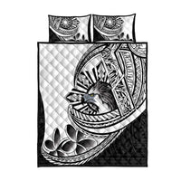 Philippines Eagle Sun Quilt Bed Set Filipino Agila Polynesian Tattoo Black Color