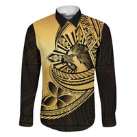 Philippines Eagle Sun Family Matching Tank Maxi Dress and Hawaiian Shirt Filipino Agila Polynesian Tattoo Gold Color LT14 Dad's Shirt - Long Sleeve Gold - Polynesian Pride