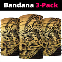 Philippines Eagle Sun Neck Gaiter Filipino Agila Polynesian Tattoo Gold Color