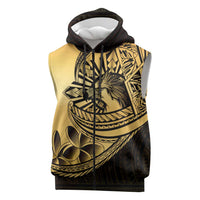 Philippines Eagle Sun Sleeveless Zip Hoodie Filipino Agila Polynesian Tattoo Gold Color LT14 Gold - Polynesian Pride