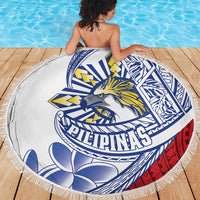 Philippines Eagle Sun Beach Blanket Filipino Agila Polynesian Tattoo Flag Color LT14 - Polynesian Pride