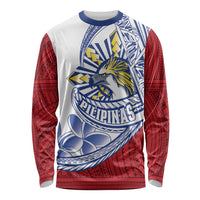 Philippines Eagle Sun Long Sleeve Shirt Filipino Agila Polynesian Tattoo Flag Color