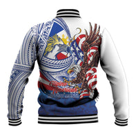 Filipino American History Month Baseball Jacket Philippines Agila USA Eagle Mix Flag LT14 - Polynesian Pride