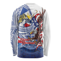 Filipino American History Month Long Sleeve Shirt Philippines Agila USA Eagle Mix Flag LT14 - Polynesian Pride