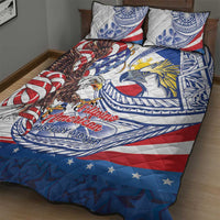 Filipino American History Month Quilt Bed Set Philippines Agila USA Eagle Mix Flag LT14 - Polynesian Pride