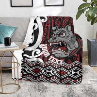 Personalised Aotearoa Bulldog Blanket New Zealand Maori Taniko Art