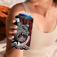 Personalised Aotearoa Bulldog 4 in 1 Can Cooler Tumbler New Zealand Maori Taniko Art