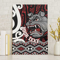 Personalised Aotearoa Bulldog Canvas Wall Art New Zealand Maori Taniko Art