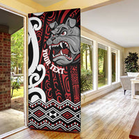 Personalised Aotearoa Bulldog Door Cover New Zealand Maori Taniko Art - Polynesian Pride
