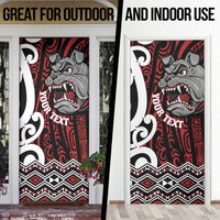 Personalised Aotearoa Bulldog Door Cover New Zealand Maori Taniko Art - Polynesian Pride