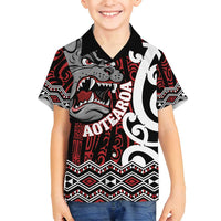 Personalised Aotearoa Bulldog Family Matching Summer Maxi Dress and Hawaiian Shirt New Zealand Maori Taniko Art