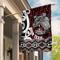 Personalised Aotearoa Bulldog Garden Flag New Zealand Maori Taniko Art
