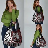 Personalised Aotearoa Bulldog Grocery Bag New Zealand Maori Taniko Art