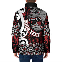 Personalised Aotearoa Bulldog Padded Jacket New Zealand Maori Taniko Art - Polynesian Pride