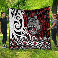 Personalised Aotearoa Bulldog Quilt New Zealand Maori Taniko Art