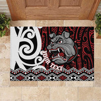 Personalised Aotearoa Bulldog Rubber Doormat New Zealand Maori Taniko Art