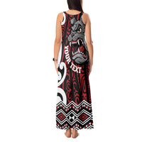 Personalised Aotearoa Bulldog Tank Maxi Dress New Zealand Maori Taniko Art