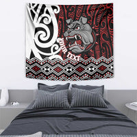 Personalised Aotearoa Bulldog Tapestry New Zealand Maori Taniko Art