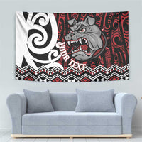 Personalised Aotearoa Bulldog Tapestry New Zealand Maori Taniko Art