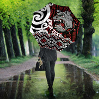 Personalised Aotearoa Bulldog Umbrella New Zealand Maori Taniko Art - Polynesian Pride