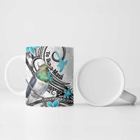 Aotearoa Te Ika-a-Maui Ceramic Mug South Island Kekeru Maori Koru - Polynesian Pride