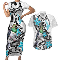 Aotearoa Te Ika-a-Maui Couples Matching Short Sleeve Bodycon Dress and Hawaiian Shirt South Island Kekeru Maori Koru