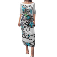 Aotearoa Te Ika-a-Maui Family Matching Puletasi and Hawaiian Shirt South Island Kekeru Maori Koru